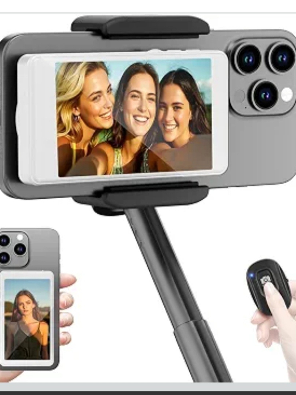 Black Smartphone Tripod Mount with Bluetooth Remote